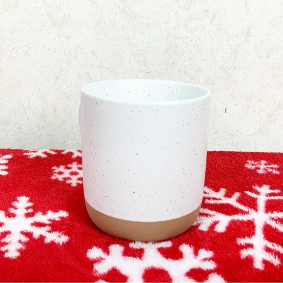 Merry And Bright Speckled Christmas Coffee Mug 17 Oz Car Tree Terra Cotta Bottom - Picture 2 of 6